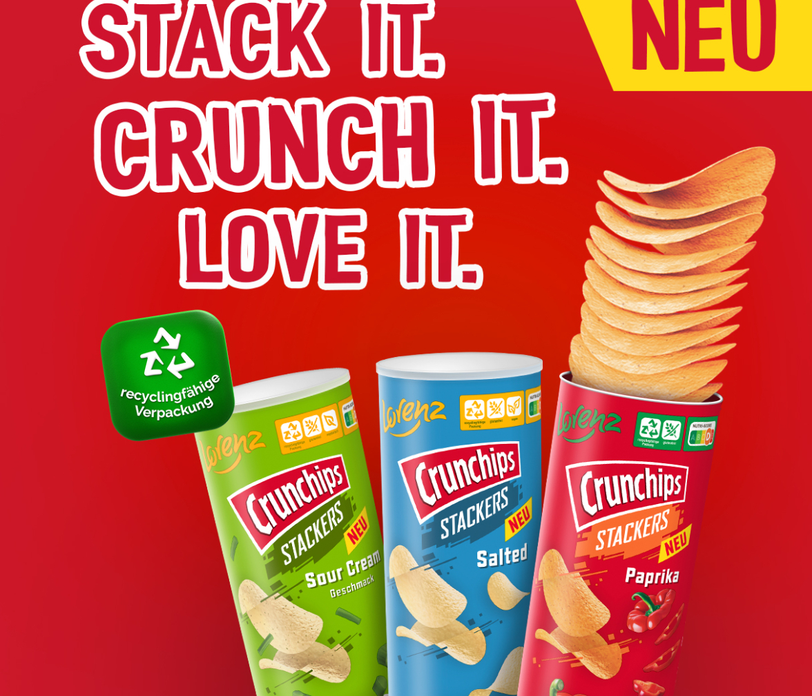Lorenz采用了Sonoco 的纸底罐，用于其 Crunchips Stackers零食包装 